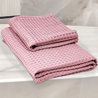 Полотенце вафельное 40*60см БОХО розовый Votex Home