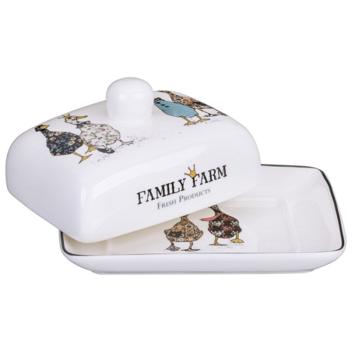 Масленка фарфор 17*14*7,5см FAMILY FARM ГУСИ Lefard 425-278