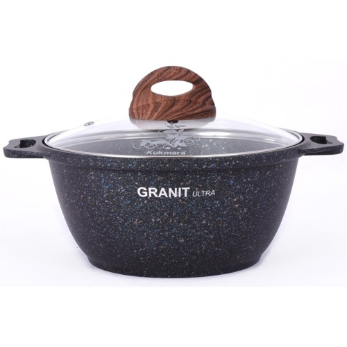 Кастрюля 2,0л Kukmara GRANIT ULTRA литой алюм. АП со стекл. крышкой (blue) кгг22а 1/3
