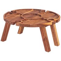 Столик акация 30*15см ВИННЫЙ со складными ножками Agness 897-121