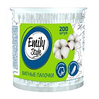 Палочки ватные EMILY STYLE 200шт банка