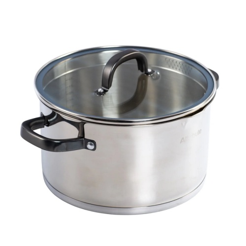 Кастрюля нерж. сталь 5,6л 24см Attribute DAVINCI со стекл. крышкой индукция ASD024