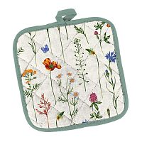 Прихватка рогожка 18*18см ПОЛЕВЫЕ ЦВЕТЫ рис. 60286-1 Vse Doma
