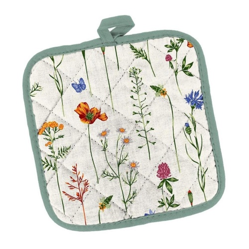 Прихватка рогожка 18*18см ПОЛЕВЫЕ ЦВЕТЫ рис. 60286-1 Vse Doma