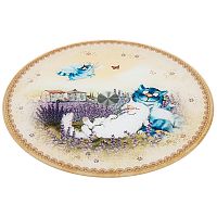 Уценка Тортовница вращающаяся 32*3см Синие Коты ЛАВАНДА Agness 357-178