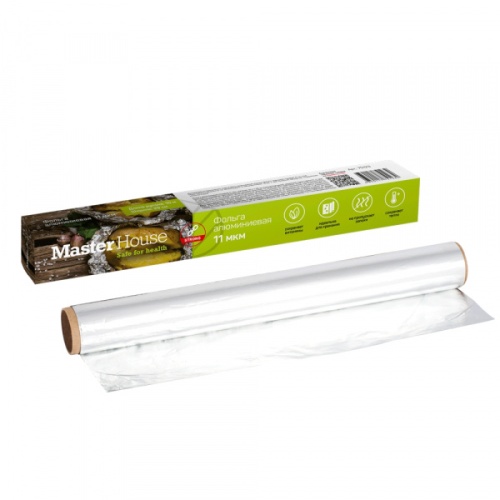 Фольга алюминиевая 29см*10м ЗАПЕКАЙ в рулоне Master House 75123