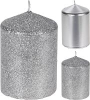 Свеча-цилиндр 10*7см СЕРЕБРО Купман ACC682460