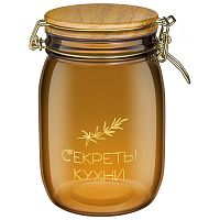 Банка для сыпучих стекло 1000мл СЕКРЕТЫ КУХНИ крышка с замком Lefard 172-198