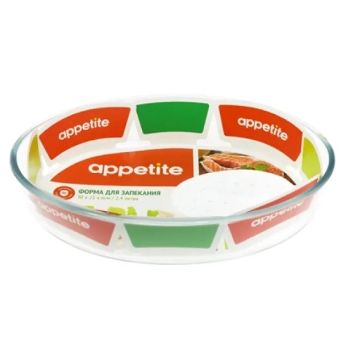 Форма для запекания стекло 30*21см овальная Appetite PLD11