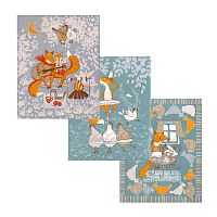 Набор полотенец 3шт рогожка 45*60см КУМУШКА Арт Дизайн