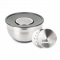 Миска нерж. сталь 5,0л 26см GRATE IT с крышкой+3 терки Attribute ASG005