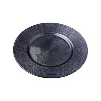 Тарелка десертная черное стекло 21см MIRACLE BLACK SHINY Аксам 339-073