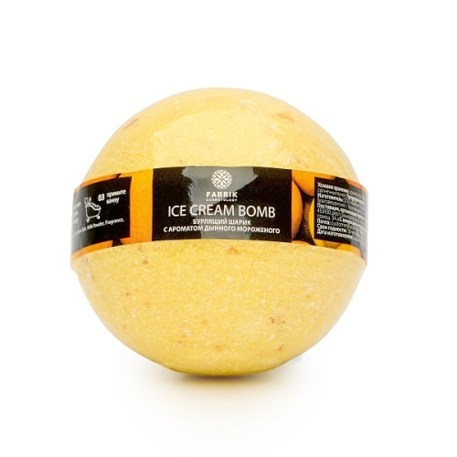 Соль для ванны бурлящая FABRIK COSMETOLOGY 120г Шарик Ice-cream bomb Дыня