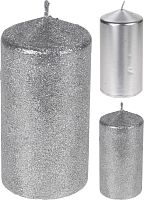 Свеча-цилиндр 14*7см СЕРЕБРО Купман ACC682510