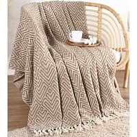 Плед 150*200см хлопок ГЕОМЕТРИЯ кисточки Этель 10611696