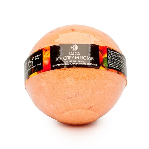 Соль для ванны бурлящая FABRIK COSMETOLOGY 120г Шарик Ice-cream bomb Персик