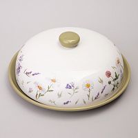 Блюдо для блинов керамика 23*10см FLOWER STORY с крышкой Agness 358-2185