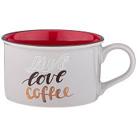 Кружка фарфор 220мл ПОЗИТИВ Live love coffee Lefard 260-823