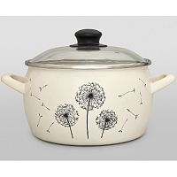 Кастрюля эмаль 7,9л Metrot ОДУВАНЧИК сферическая со стекл. крышкой индукция 340957