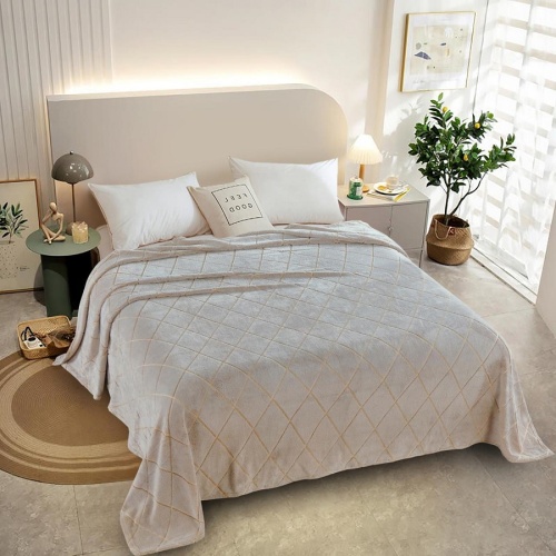 Плед 150*200см велсофт БАМБУК Ромб бежевый Vse Doma