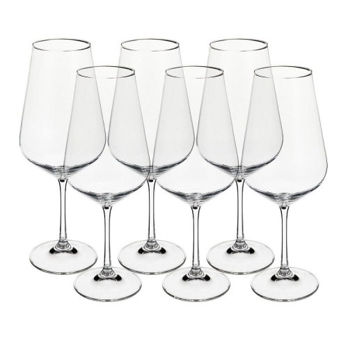 Набор бокалов для вина 6шт 550мл SANDRA недекорированные Crystalex 40728/550