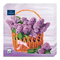 Салфетки бумажные HOME COLLECTION 20шт 33*33см 3сл Корзина с сиренью 1/12