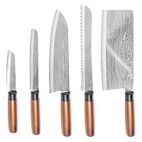 Набор ножей 5пр (топорик+сантоку+универсальный+для овощей+для хлеба) Lara LR05-14