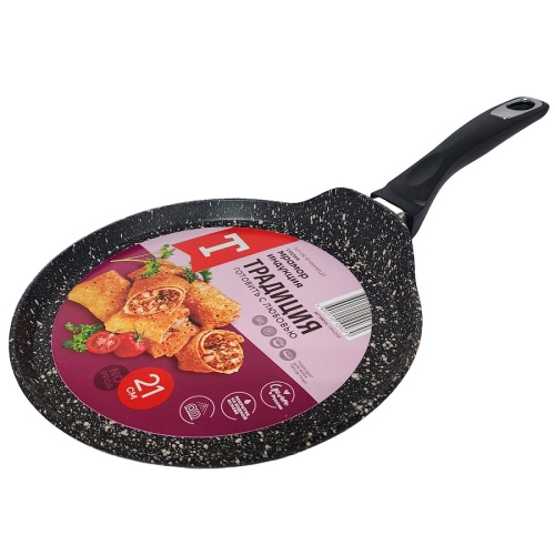 Сковорода блинная 21см Традиция МРАМОР литой алюм. АП индукция ТМ6211И