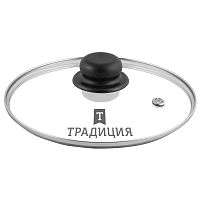 Крышка 22см Kukmara ТРАДИЦИЯ стеклянная с пластик. ручкой и метал. ободом TR22P