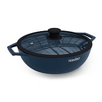 Жаровня 3,0л Tesoro FLORENCE TOTAL BLUE литой алюм. АП со стекл. крышкой индукция TF6530tbi