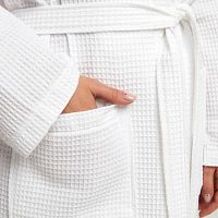 Халат жен. вафельный р54-58 (ХL) КАПЮШОН белый Votex Home