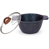Кастрюля 1,0л Kukmara GRANIT ULTRA литой алюм. АП со стекл. крышкой (blue) кгг12а 1/3
