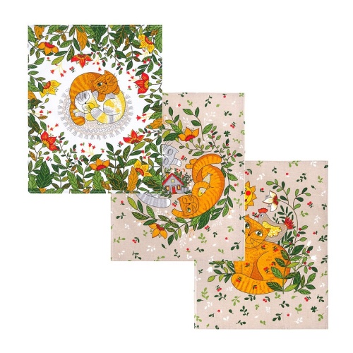 Набор полотенец 3шт рогожка 45*60см МУРЛЫКА Арт Дизайн