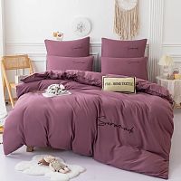 КПБ 1,5сп сатин 70*70см однотонный ВЫШИВКА розовый Viva Home Textile