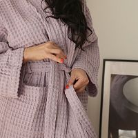 Уценка Халат жен. вафельный р48-50 БОХО Кимоно пудра Votex Home 724