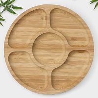 Менажница из бамбука 5-ти секц. 25см STRIATA Доляна 4469397