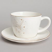 Чайная пара фарфор 350мл GOLD Bronco 263-1360