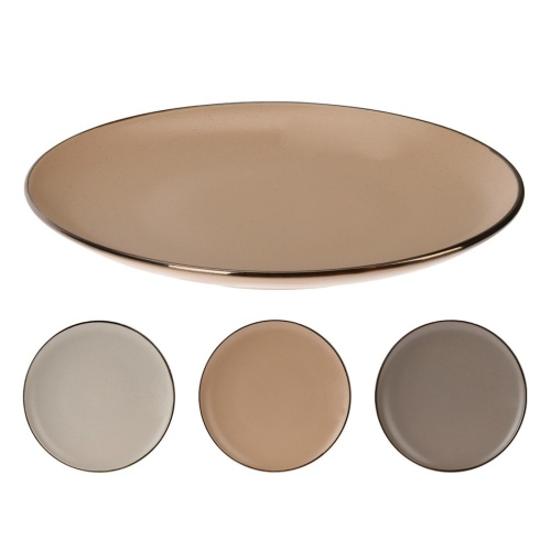 Тарелка обеденная керамика 27см ЗОЛОТОЙ ОБОД 3 цвета Купман Q75102510