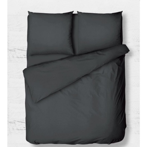 КПБ Евро сатин 50*70см+70*70см однотонный СЕРЫЙ Хлопковый Рай