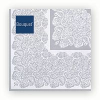 Салфетки бумажные BOUQUET 20шт 33*33см 3сл Серебряная скатерть 1/12