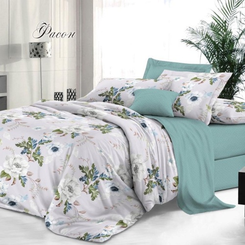 КПБ 2,0сп (европростыня) сатин 50*70см+70*70см ФАСОН Хлопковый Рай