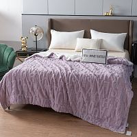 Плед 150*200см микрофибра FLUFFY БУКВЫ брусничный Viva Home Textile