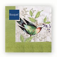 Салфетки бумажные BOUQUET 20шт 33*33см 3сл Рисунок с птицами 1/12