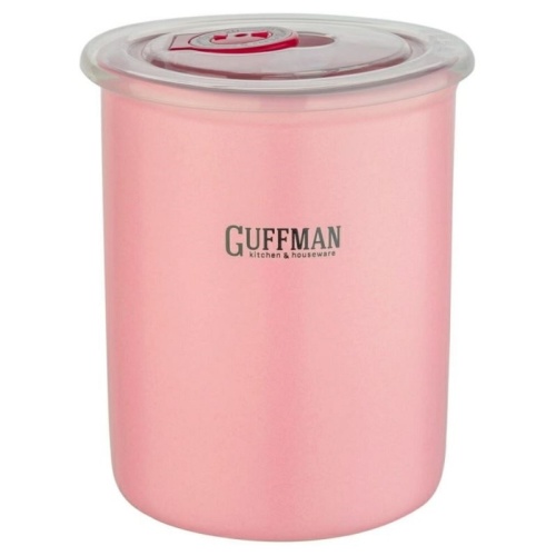 Банка для сыпучих керамика 700мл PINK вакуум. крышка Guffman C-06-007-P