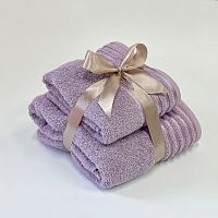 Набор полотенец 2шт махровые (50*90см+70*130см) ДЛЯ НЕЕ ГАРМОНИЯ лаванда Он и Она