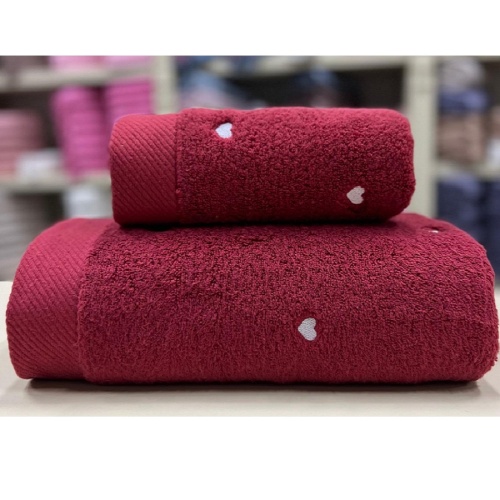 Полотенце махровое 70*140см KALP 550г/м2 бордовый АГХ