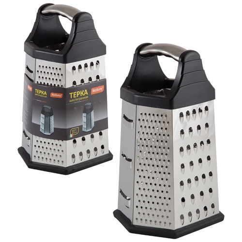 Терка 6 поверхностей 23*14*11,7см нерж. сталь Mallony GR-003-9