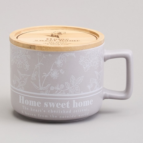 Кружка фарфор 400мл HOME SWEET HOME низкая с крышкой Lefard 756-478