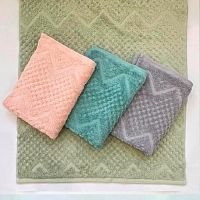 Полотенце махровое 50*90см MONBLAN 500гр/м2 оливка рис. B02053