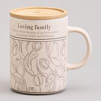 Кружка фарфор 400мл LOVING FAMILY высокая с крышкой Lefard 756-479